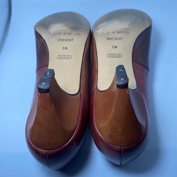Vintage Dolcis Brown Leather Heels Size 5M With 2”  Heel Classic Casual Workwear - Picture 8 of 9